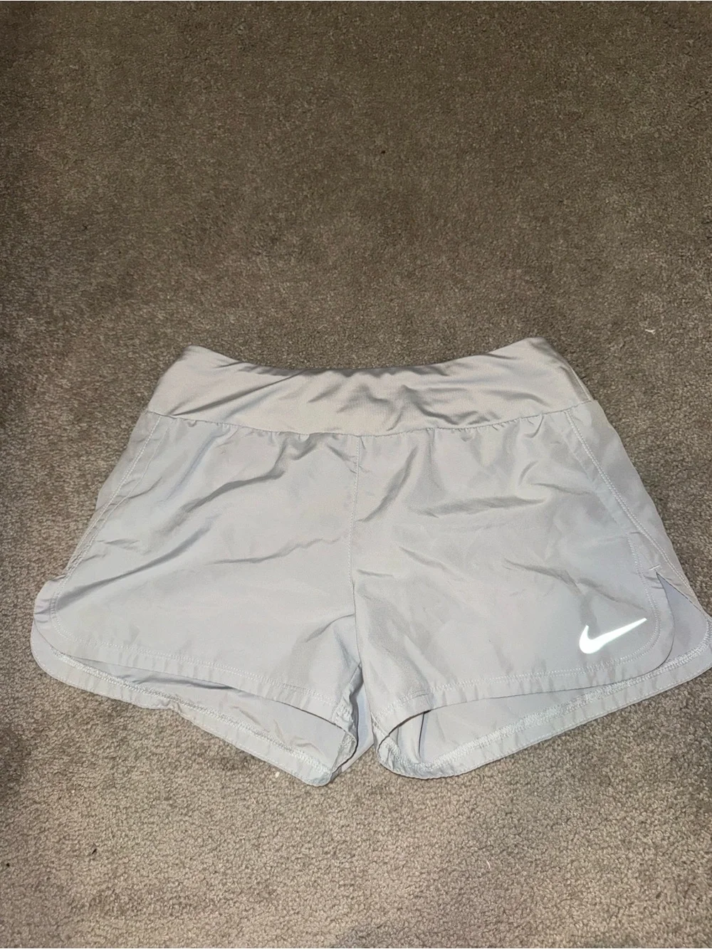 Nike Women's Light Gray Performance Running Shorts